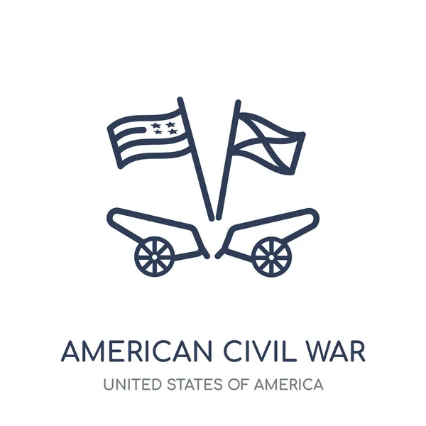 Icono Guerra Civil Americana Diseño Del Símbolo Lineal Guerra Civil — Vector de stock