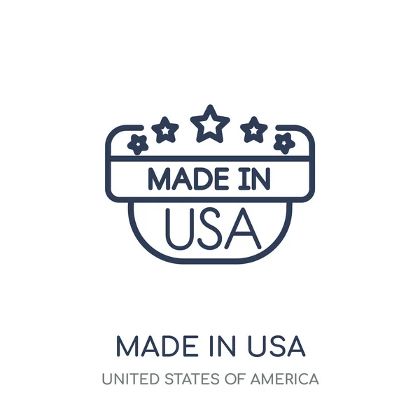 Gemaakt Usa Pictogram Gemaakt Usa Lineaire Symbool Ontwerp Uit Collectie — Stockvector