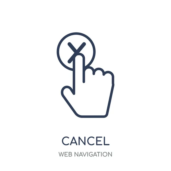 Cancelar Ícone Cancelar Design Símbolo Linear Coleção Navegação Web Desenho — Vetor de Stock