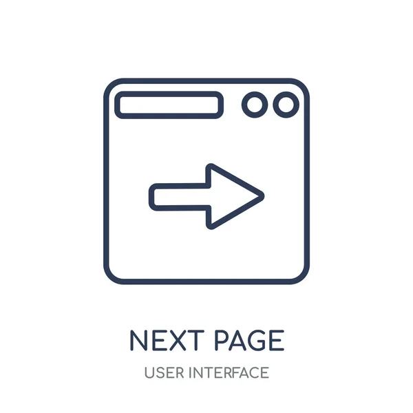 Icône Page Suivante Page Suivante Conception Symboles Linéaires Collection Interface — Image vectorielle