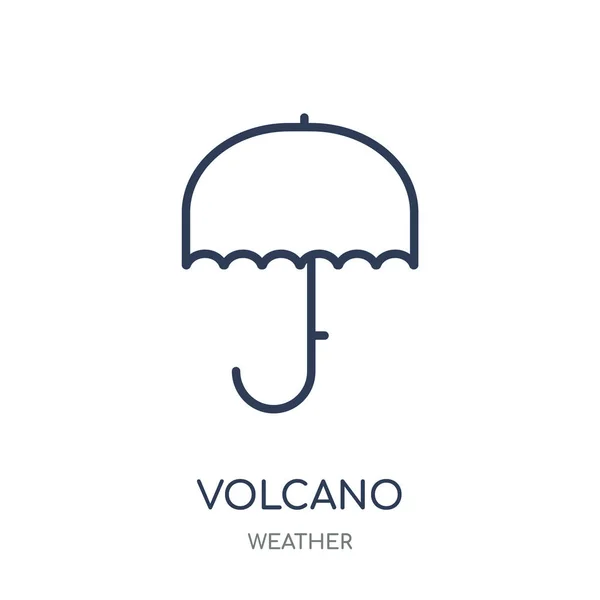 火山图标 火山线性符号设计从天气集合 简单的大纲元素向量例证在白色背景 — 图库矢量图片