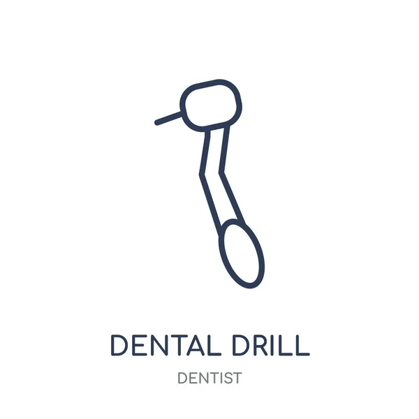Εικονίδιο Οδοντικό Τρυπάνι Οδοντικό Τρυπάνι Σύμβολο Γραμμική Σχεδίαση Από Οδοντίατρο — Διανυσματικό Αρχείο