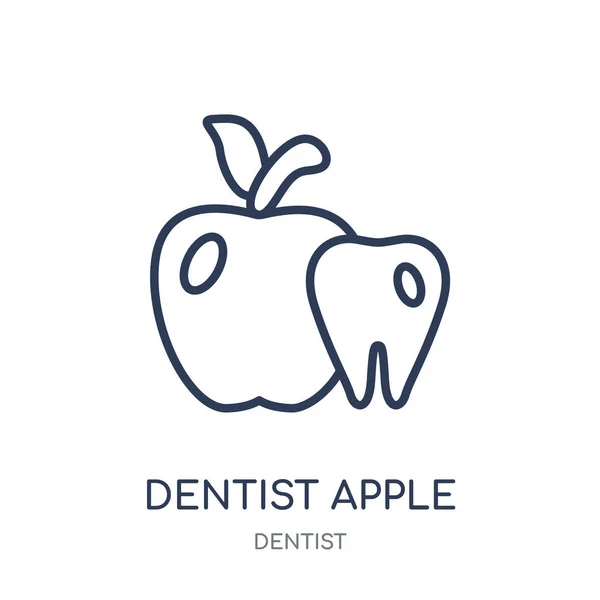 Ícone Apple Dentista Dentista Apple Design Símbolo Linear Coleção Dentista —  Vetores de Stock
