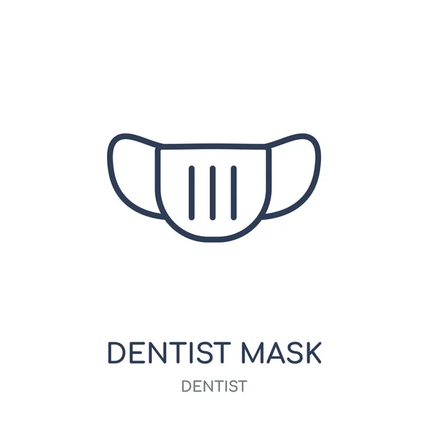 Icono Máscara Dentista Máscara Dentista Diseño Símbolo Lineal Colección Dentistas — Vector de stock