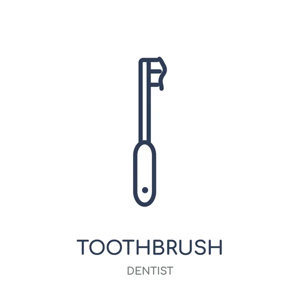 Εικονίδιο Οδοντόβουρτσα Οδοντόβουρτσα Σύμβολο Γραμμική Σχεδίαση Από Οδοντίατρο Συλλογή Εικονογράφηση — Διανυσματικό Αρχείο