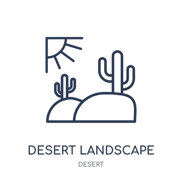 Wüstenlandschaft Ikone Lineare Symbolgestaltung Der Wüstenlandschaft Aus Der Wüstensammlung Einfache — Stockvektor