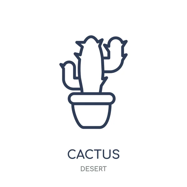 Kakteensymbol Lineares Kaktus Symboldesign Aus Der Wüstensammlung Einfache Darstellung Von — Stockvektor