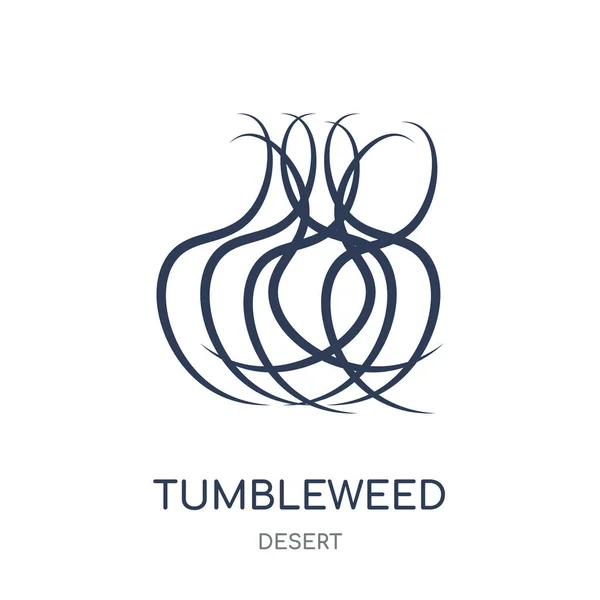 Icono Tumbleweed Diseño Símbolo Lineal Tumbleweed Colección Desert Esquema Simple — Vector de stock