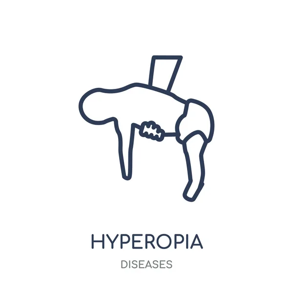 Icono Hiperopía Diseño Símbolos Lineales Hyperopia Colección Diseases Esquema Simple — Vector de stock