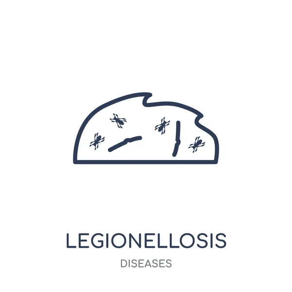 Icono Legionelosis Legionelosis Diseño Símbolo Lineal Colección Enfermedades Esquema Simple — Vector de stock