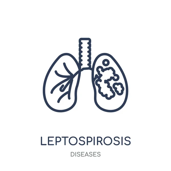 Icono Leptospirosis Leptospirosis Diseño Símbolo Lineal Colección Enfermedades Esquema Simple — Vector de stock