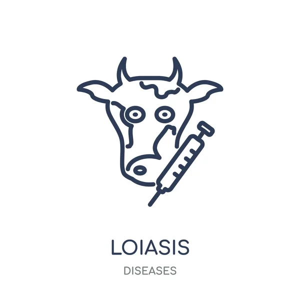 Icono Loiasis Loiasis Diseño Símbolo Lineal Colección Enfermedades Esquema Simple — Vector de stock