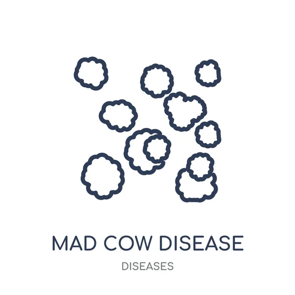 Icono Enfermedad Las Vacas Locas Mad Cow Disease Linear Symbol — Vector de stock