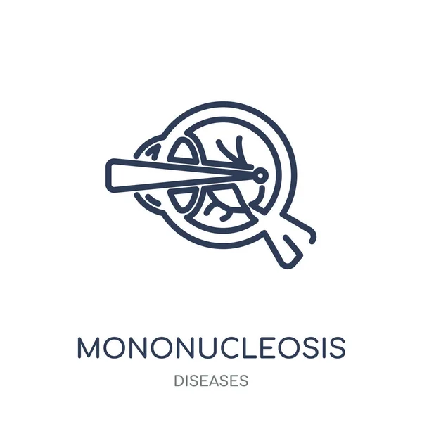 Icono Mononucleosis Diseño Símbolos Lineales Mononucleosis Colección Enfermedades Esquema Simple — Vector de stock