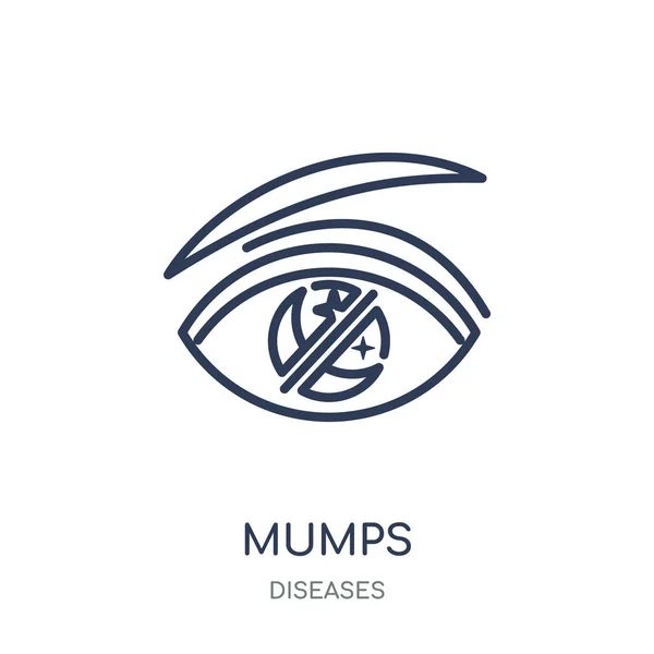 Icono Momias Diseño Símbolos Lineales Mumps Colección Diseases Esquema Simple — Vector de stock