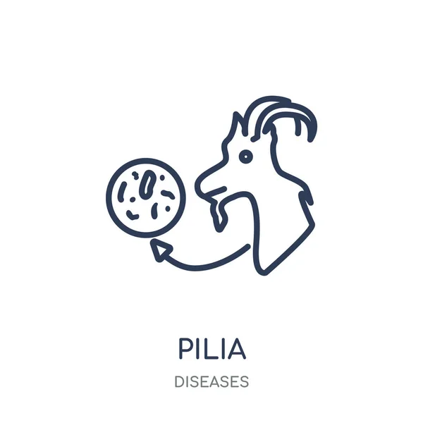 Icono Pilia Diseño Símbolo Lineal Pilia Colección Diseases Esquema Simple — Vector de stock