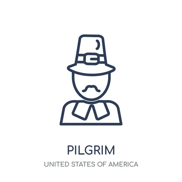 Pilgrim Icon Pilgrim Linear Symbol Design United States America Collection Vector Graphics