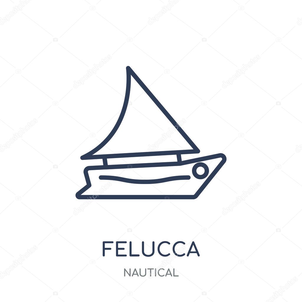 felucca icon. felucca linear symbol design from Nautical collection. Simple outline element vector illustration on white background.