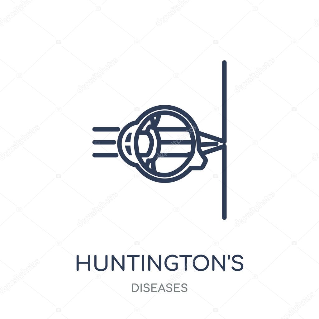 Huntington's disease icon. Huntington's disease linear symbol design from Diseases collection. Simple outline element vector illustration on white background.