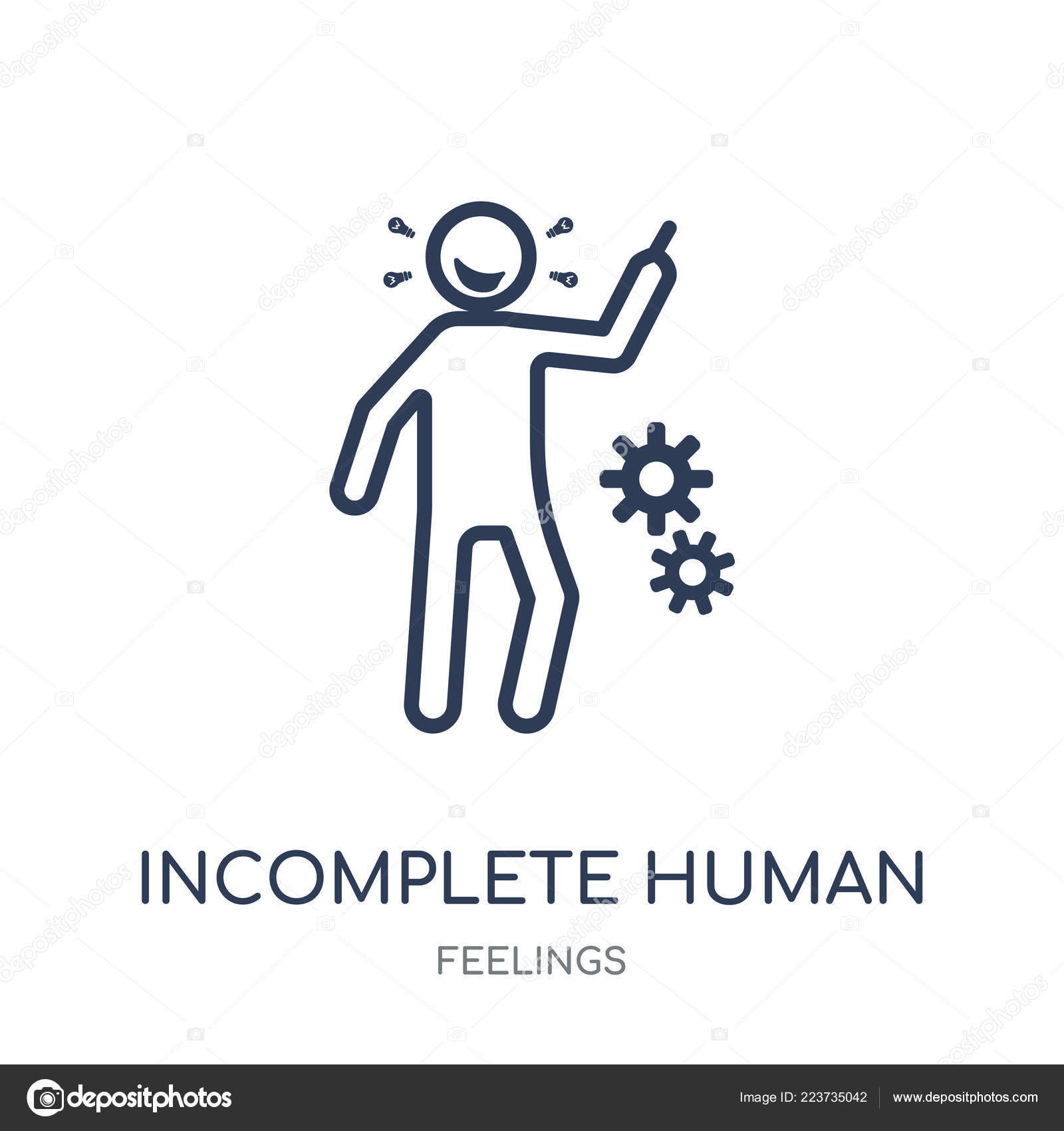 Ícone Humano Incompleto Design Incompleto Símbolos Lineares Humanos Coleção  Sentimentos Vetor de ©CoolVectorStock 223735042, image size:1600x1700