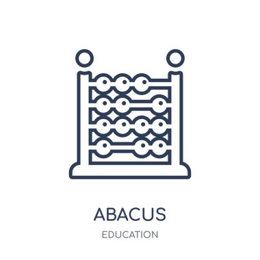Abaküs simgesi. Abaküs doğrusal sembolü tasarım eğitim Collection.