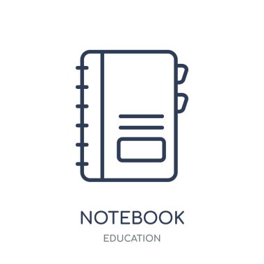 Not defteri simgesi. Defter doğrusal sembolü tasarım eğitim Collection.