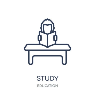 Çalışma simgesi. Doğrusal sembolü tasarım eğitim koleksiyonundan çalışma.