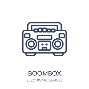 Boombox simgesi. Boombox doğrusal sembol tasarımı elektronik cihazlar Collection.