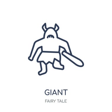 Dev simgesi. Dev doğrusal sembolü tasarım masal koleksiyonundan. Beyaz arka plan üzerinde basit anahat öğesi vektör çizim.