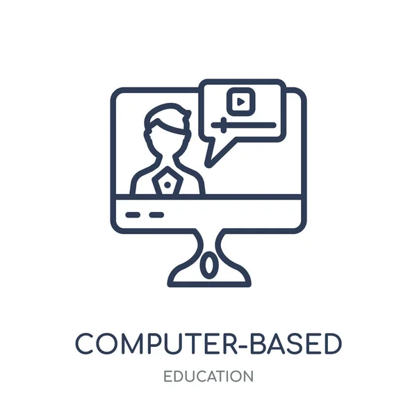 Datorbaserad Utbildning Ikonen Datorbaserad Utbildning Linjär Symbol Design Från Utbildning — Stock vektor