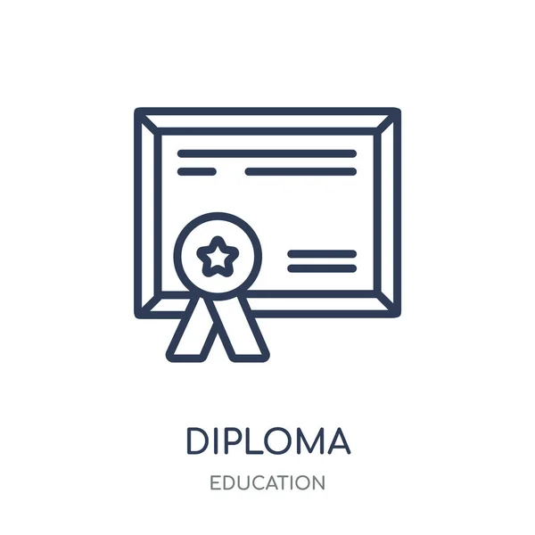 Icono Del Diploma Diploma Diseño Símbolo Lineal Colección Education — Vector de stock