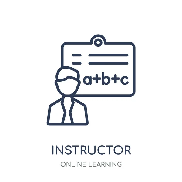 Instruktor Ikona Instruktor Lineární Symbol Design Online Učení Kolekce — Stockový vektor