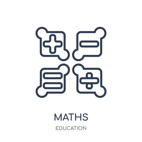 Знак Математики Математика Линейного Дизайна Символов Коллекции Education — стоковый вектор