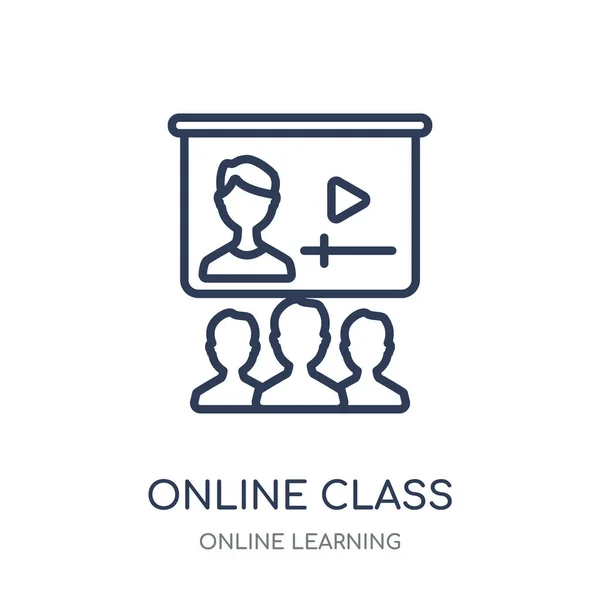 Online Class Icon Online Class Linear Symbol Design Online Learning — Stock Vector