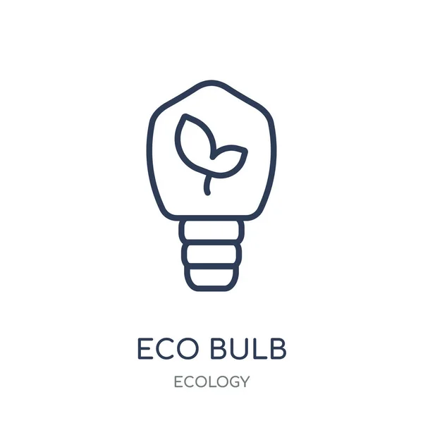 Ícone Lâmpada Eco Eco Bulbo Design Símbolo Linear Coleção Ecologia — Vetor de Stock