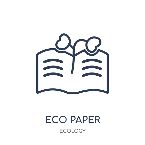 Eko Kağıt Simgesi Eko Kağıt Doğrusal Sembolü Tasarım Ekoloji Koleksiyonundan — Stok Vektör