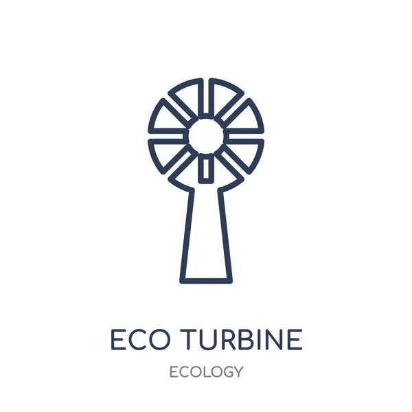 Eco Turbína Ikona Eco Turbína Lineární Symbol Designu Kolekce Ekologie — Stockový vektor