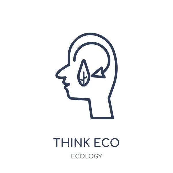 Denk Dat Eco Pictogram Denk Eco Lineaire Symbool Ontwerp Uit — Stockvector