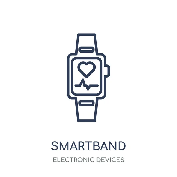Ícone Banda Inteligente Design Símbolos Lineares Smartband Coleção Dispositivos Eletrônicos — Vetor de Stock
