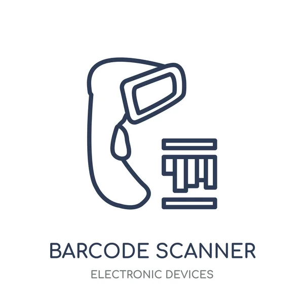 Значок Сканера Штрих Кода Линейный Дизайн Символов Сканера Штрих Кодов — стоковый вектор
