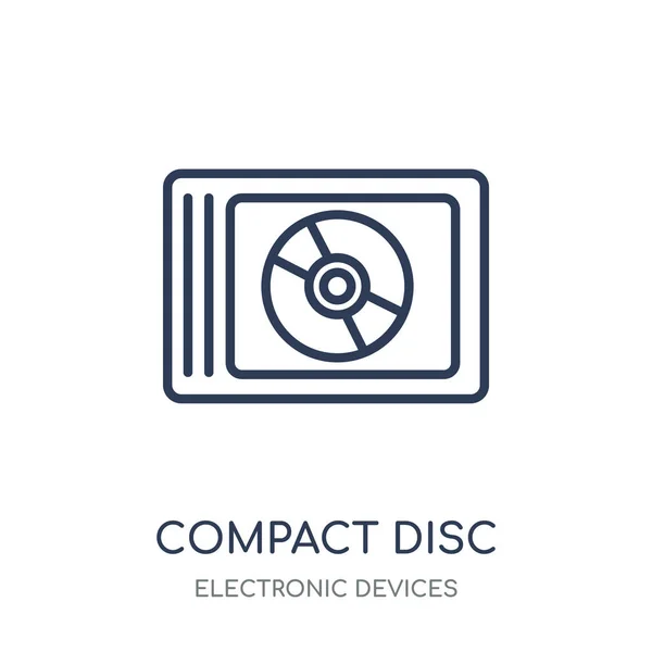 コンパクト ディスクのアイコン 電子デバイス コレクションからコンパクト ディスク線形シンボル デザイン — ストックベクタ
