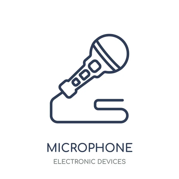 Εικονίδιο Μικροφώνου Μικρόφωνο Σύμβολο Γραμμική Σχεδίαση Από Συλλογή Ηλεκτρονικών Συσκευών — Διανυσματικό Αρχείο
