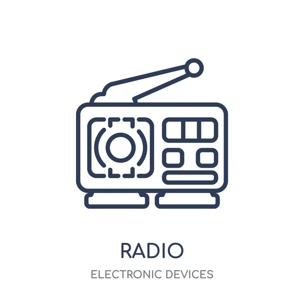 Значок Радио Радиолинейный Дизайн Символов Коллекции Электронных Устройств — стоковый вектор