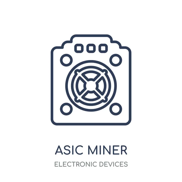 Asic Madenci Simgesi Asic Madenci Doğrusal Sembol Tasarımı Elektronik Cihazlar — Stok Vektör