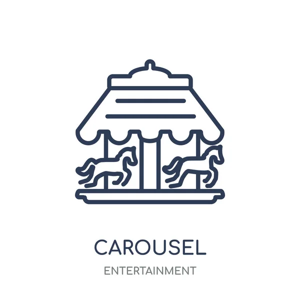 Icono Carrusel Diseño Símbolo Lineal Carrusel Colección Entertainment — Vector de stock