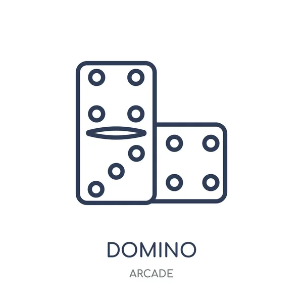 Icono Dominó Diseño Símbolo Lineal Domino Colección Arcade — Vector de stock
