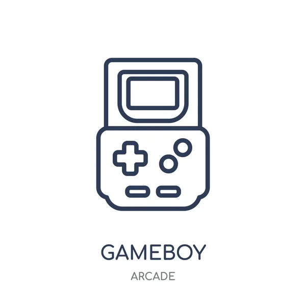 Icône Gameboy Conception Symboles Linéaires Gameboy Collection Arcade — Image vectorielle