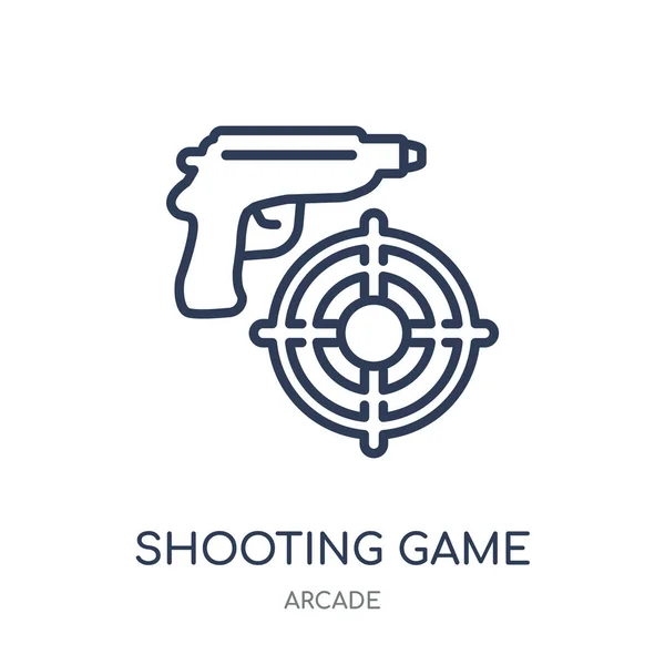 Strzelanie Gra Ikona Strzelanie Gry Symbol Liniowy Wzór Kolekcji Arcade — Wektor stockowy