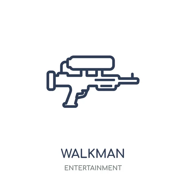 Icona Walkman Design Lineare Walkman Della Collezione Entertainment — Vettoriale Stock