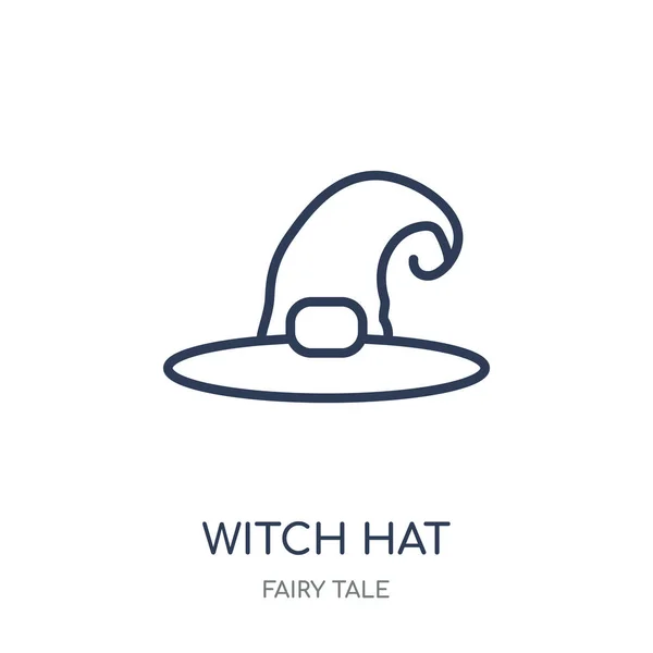 Cadı Şapka Simgesi Cadı Şapka Doğrusal Sembolü Tasarım Masal Koleksiyonundan — Stok Vektör